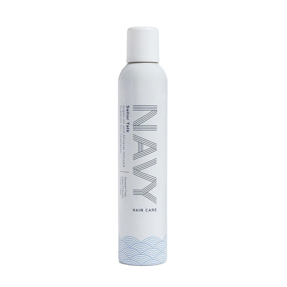 NAVY Hair Care Sailor Talk Dry Shampoo bottle absorbs oil and refreshes roots.