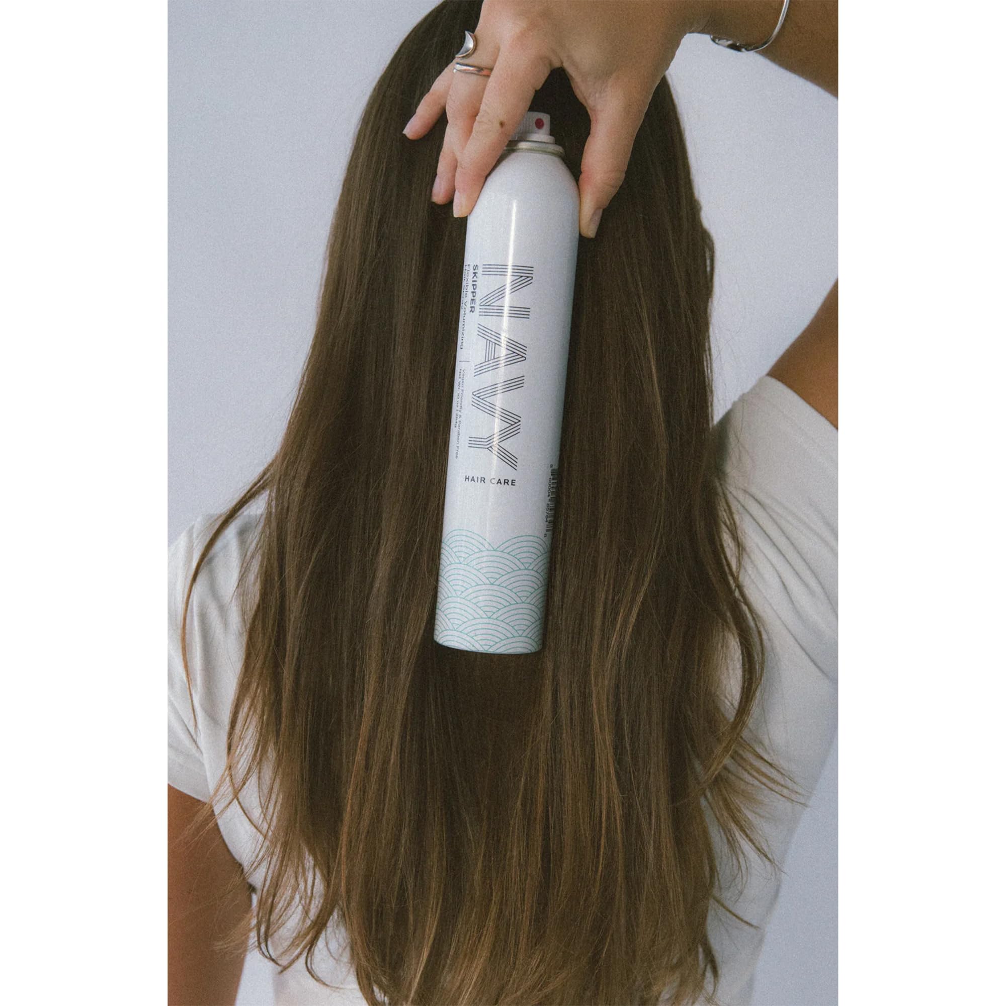 NAVY HAIR CARE Skipper volume presentation—dry, non-sticky finish with all-day hold.