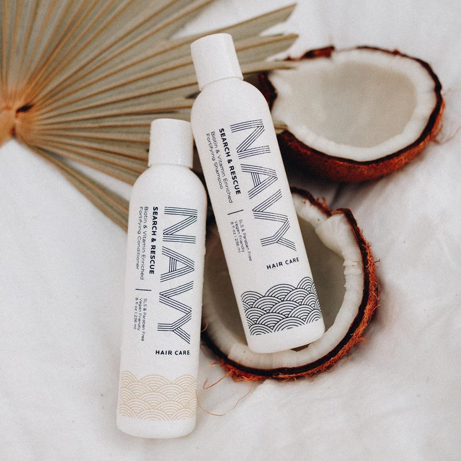 Daily use with NAVY Search and Rescue shampoo supports volume and vitality