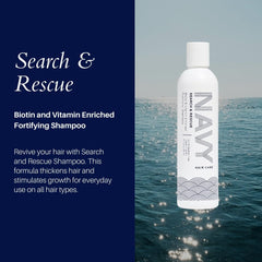 NAVY Search and Rescue shampoo ingredient list featuring rosemary oil