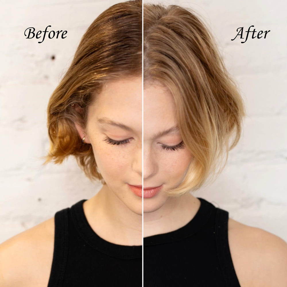 Applying NAVY Surge to dry hair for even distribution and lift