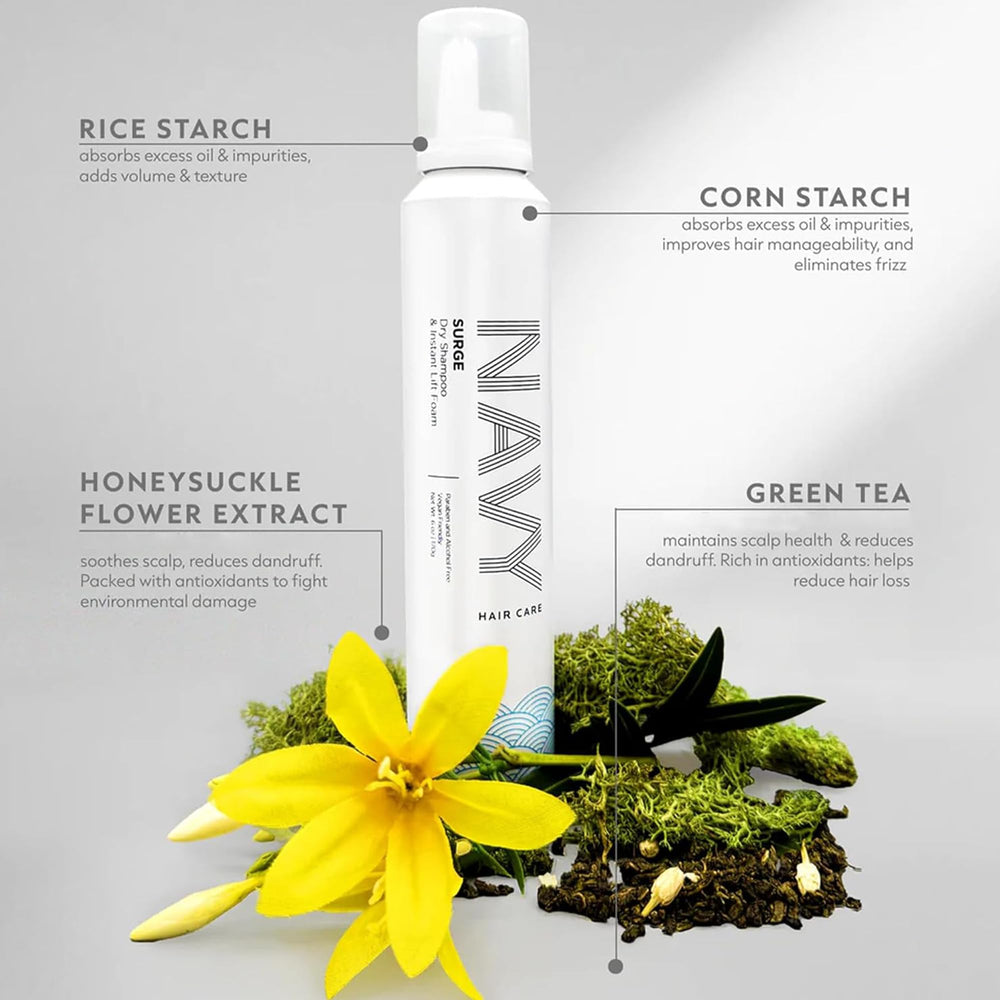 Close-up of NAVY Surge instant lifting foam texture for added volume