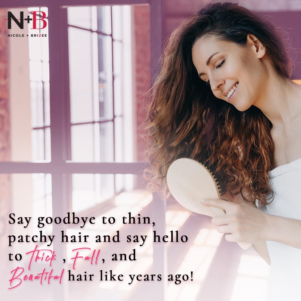 N+B Hair Growth Serum open bottle with dropper for easy use.
