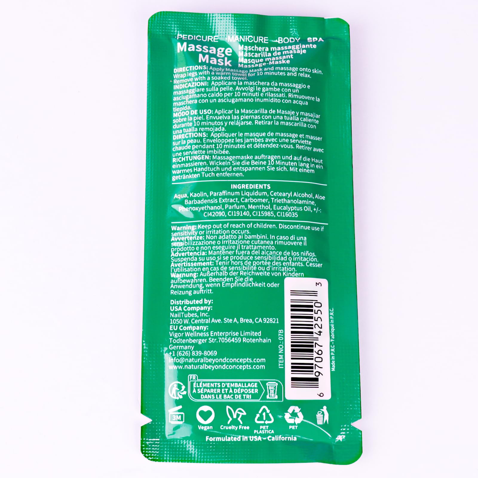 NBC BeautiLab foot spa green tea set for refreshing cleanse