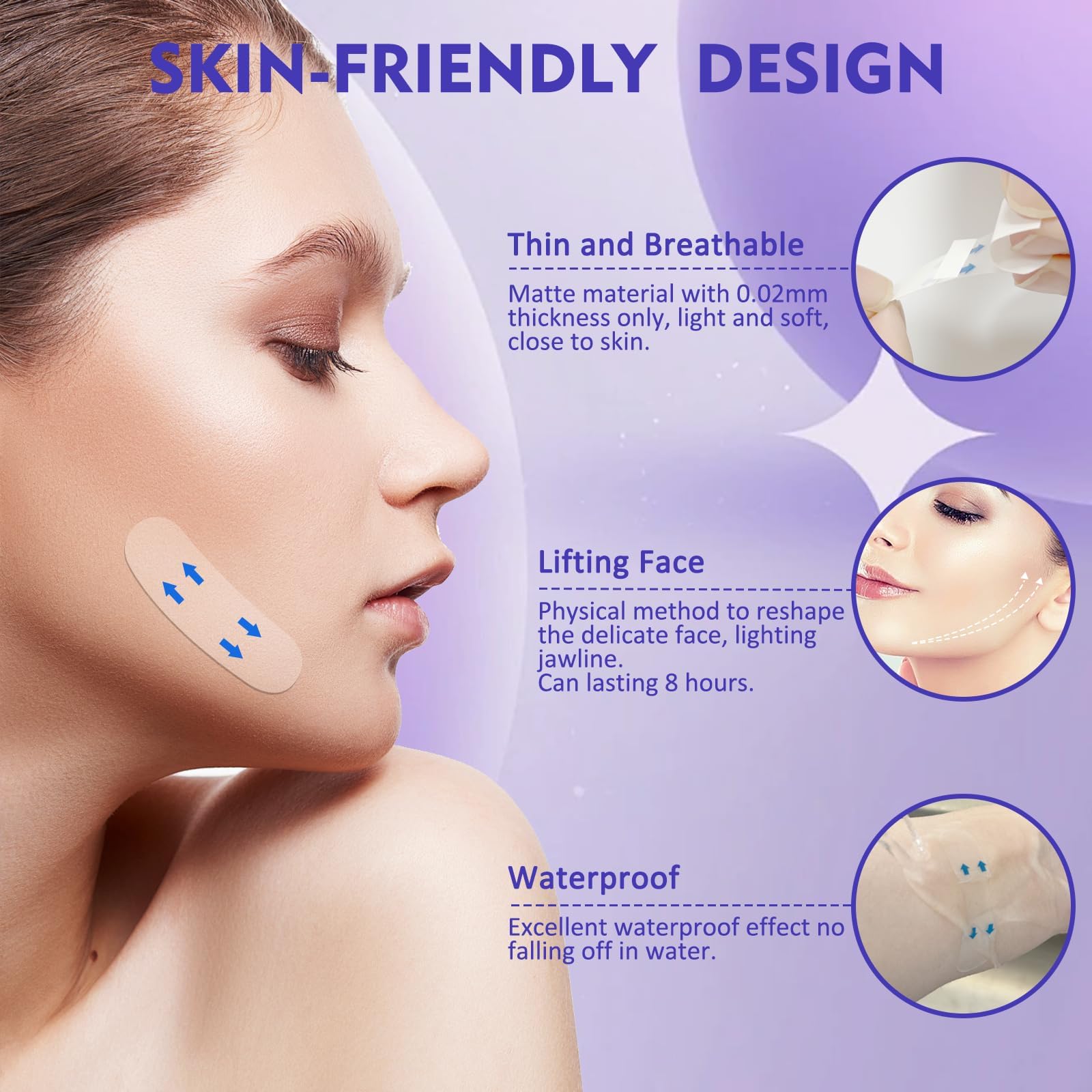 NBF Face Lift Tape skin-friendly material keeps skin comfortable all day