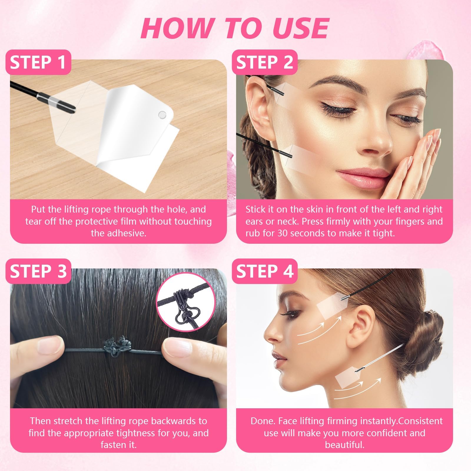 NBF Face Neck Tape kit includes multiple pieces for easy setup.