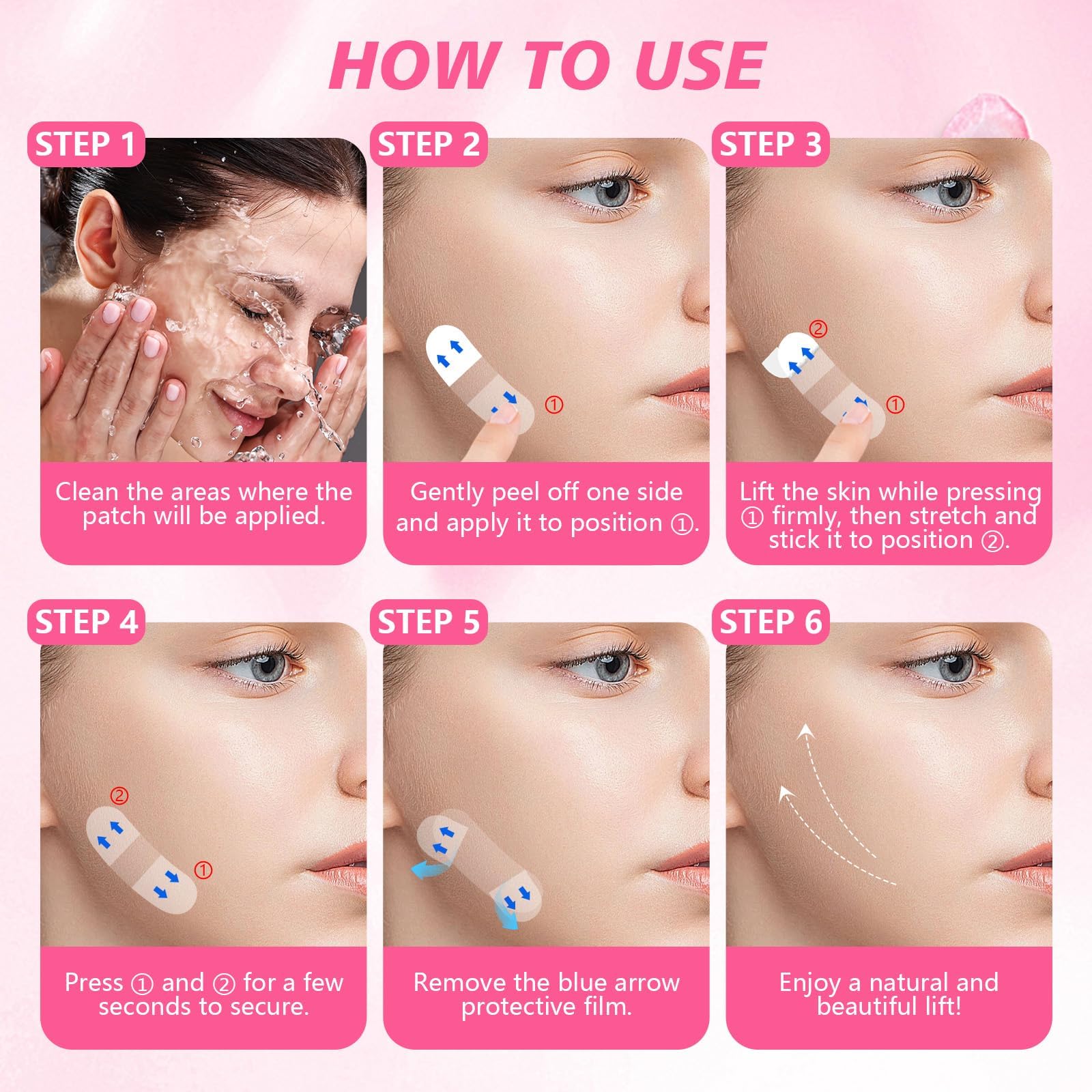 NBF Face Neck Tape is waterproof and sweat-resistant for all-day wear.