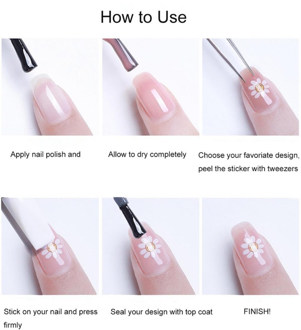NBNTGH floral bow nail art decals for elegant styles