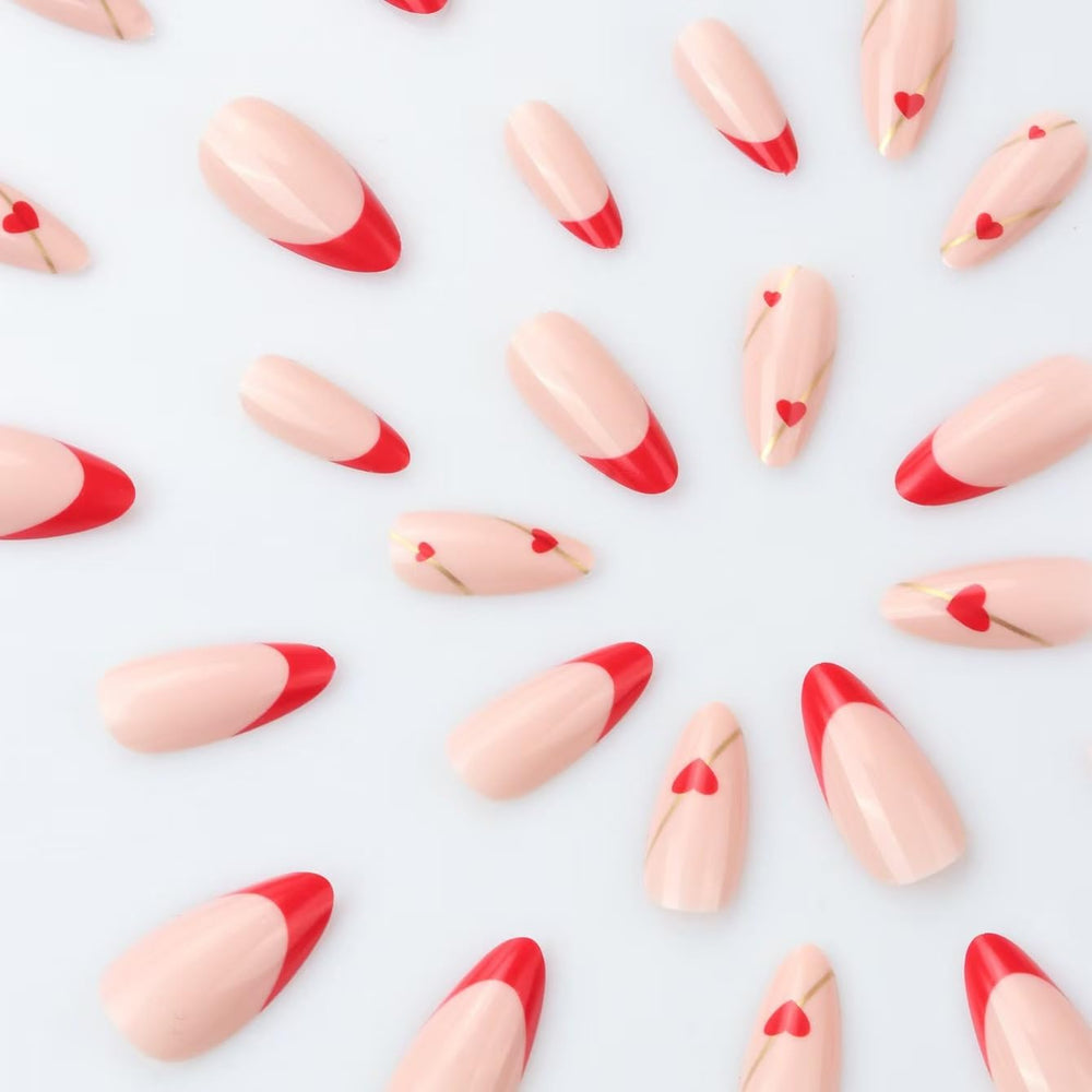 NBNTGH nude pink almond press-on nails for everyday wear.