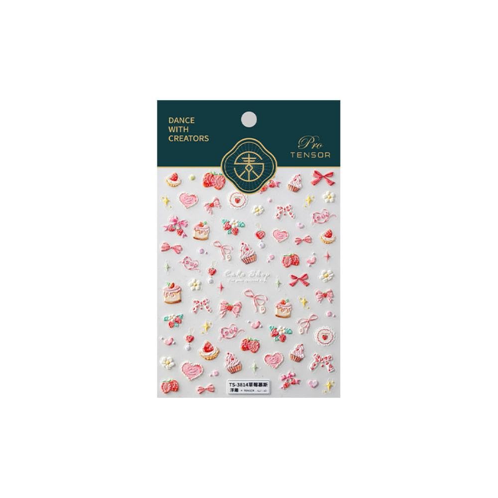 NBNTGH strawberry nail art decals add cute, playful accents