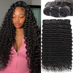 NBRUW deep wave bundles 20-inch weft for voluminous curls and easy styling.