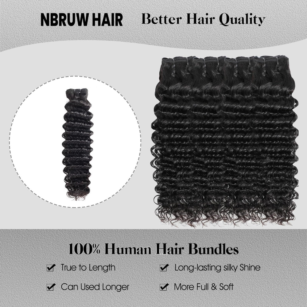 NBRUW deep wave bundles 24-inch weft for dramatic length and fullness.