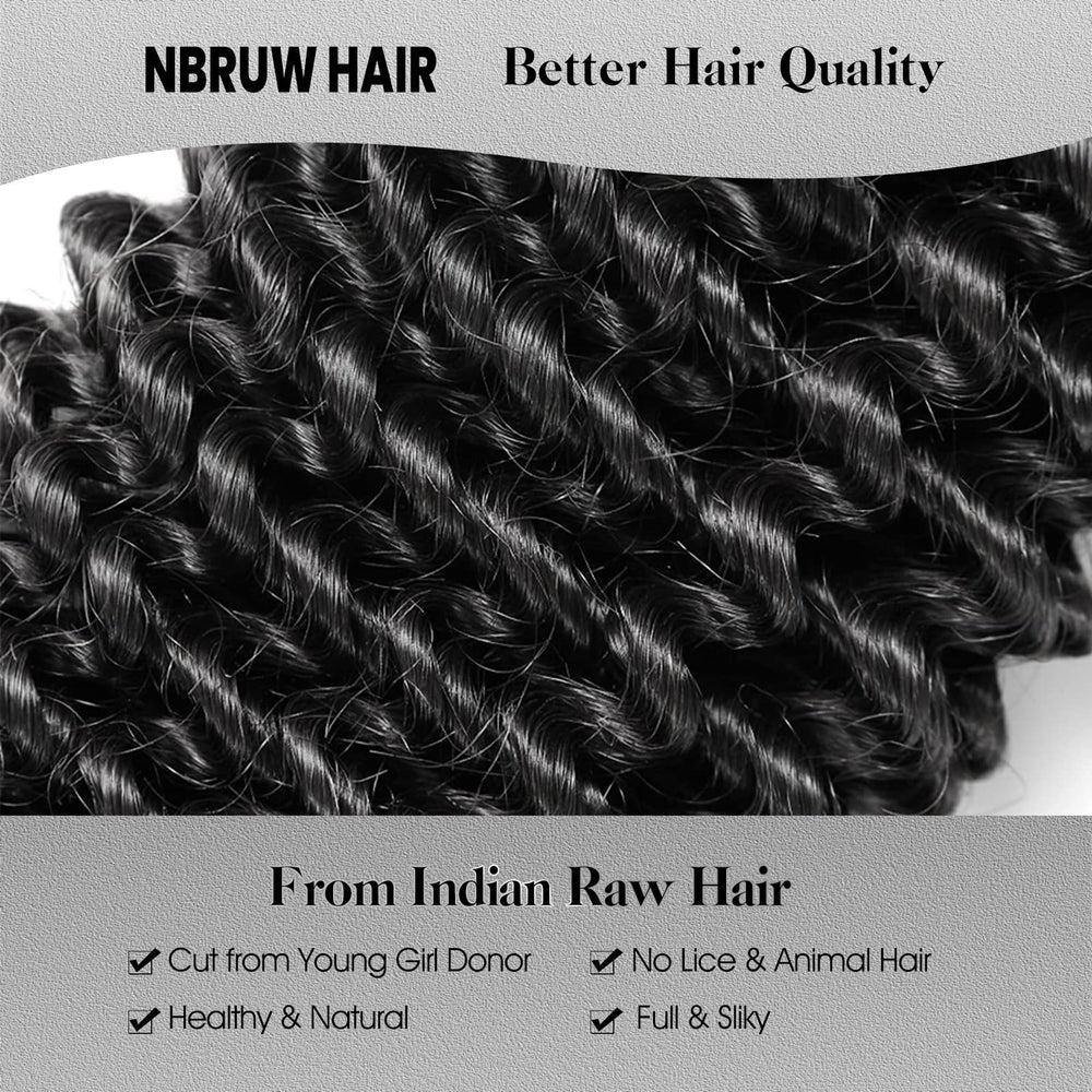 NBRUW deep wave bundles 26-inch weft for sleek long curls with movement.