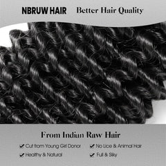 NBRUW deep wave bundles 26-inch weft for sleek long curls with movement.