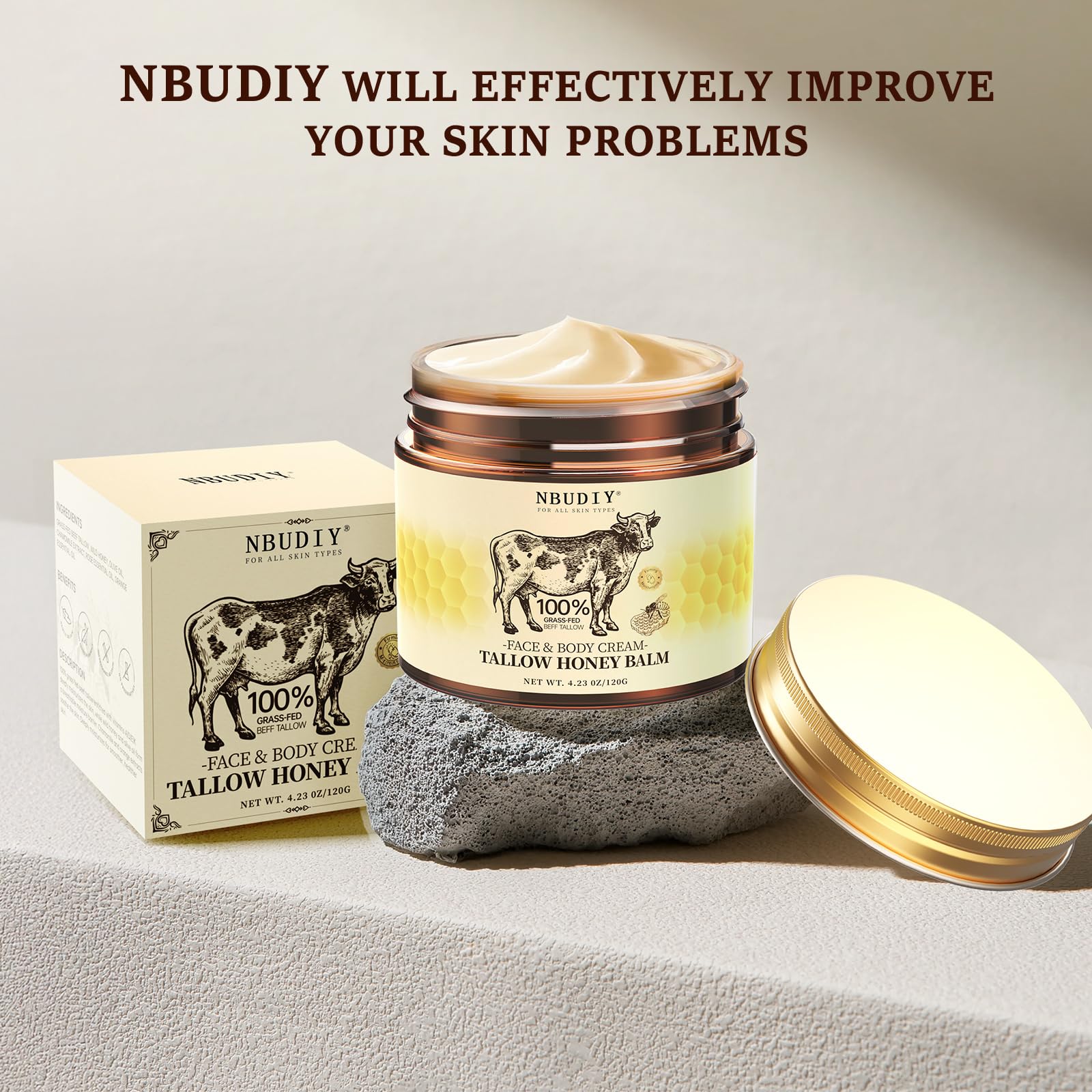 NBUDIY application on dry skin demonstrates fast-absorbing, non-greasy finish