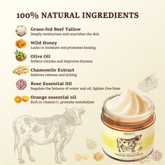 NBUDIY whipped tallow honey moisturizer texture close-up for rich hydration