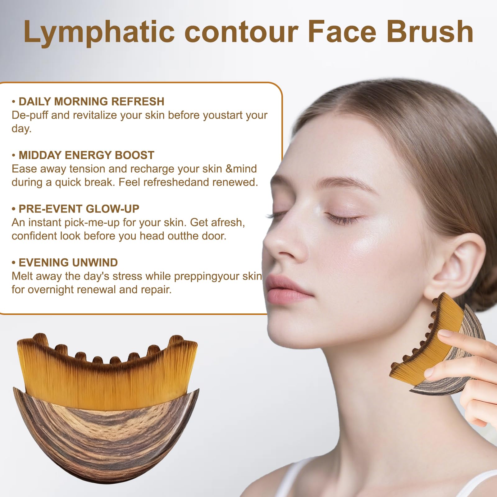 Ncduyde Lymphatic Contour Brush delivers forehead massage to ease tension
