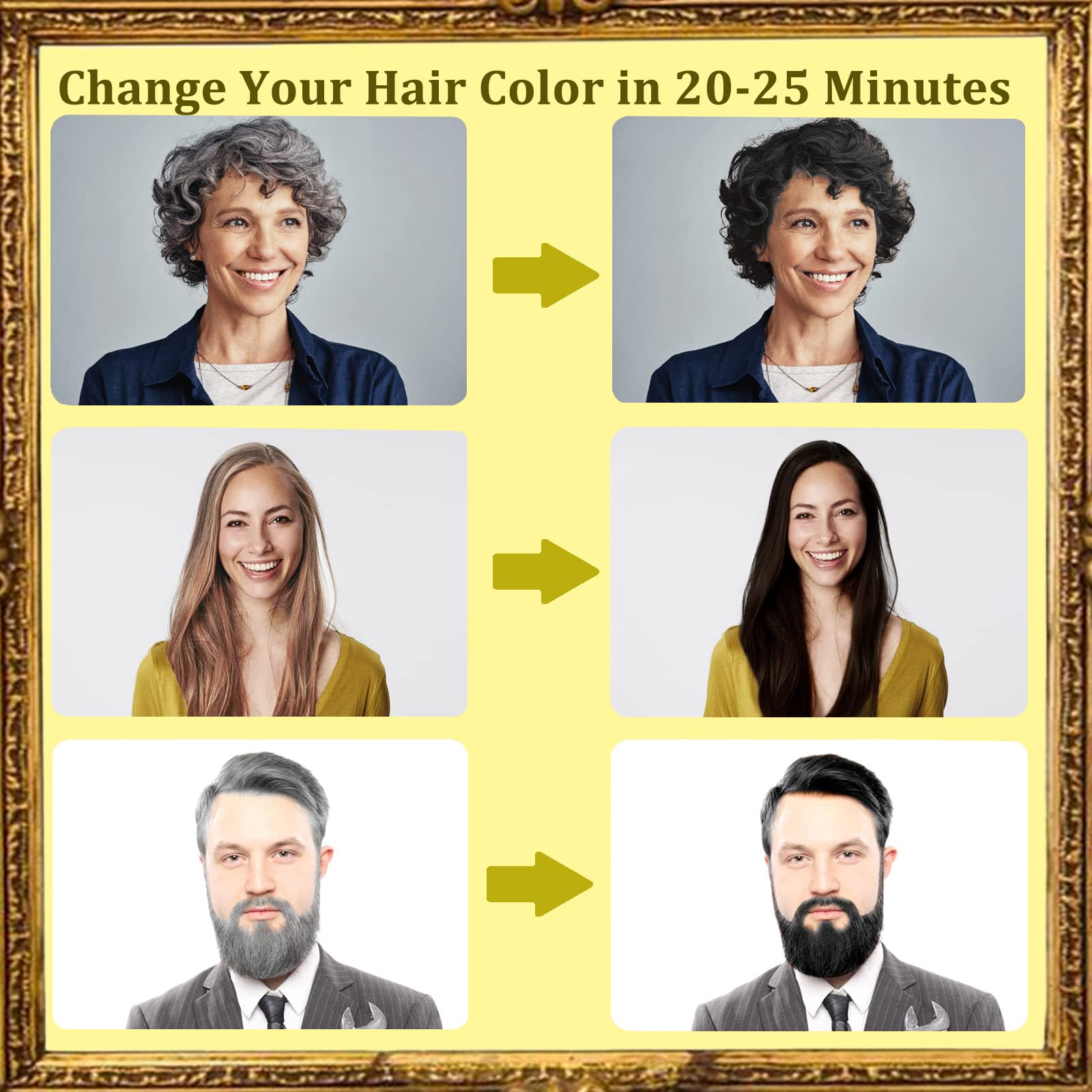 NCEPROHR 3-in-1 hair dye shampoo bottle for fast color at home