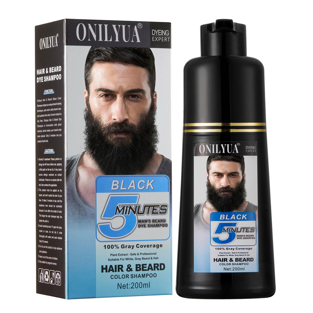 NCEPROHR beard dye for men applies color for quick 5-minute gray coverage.
