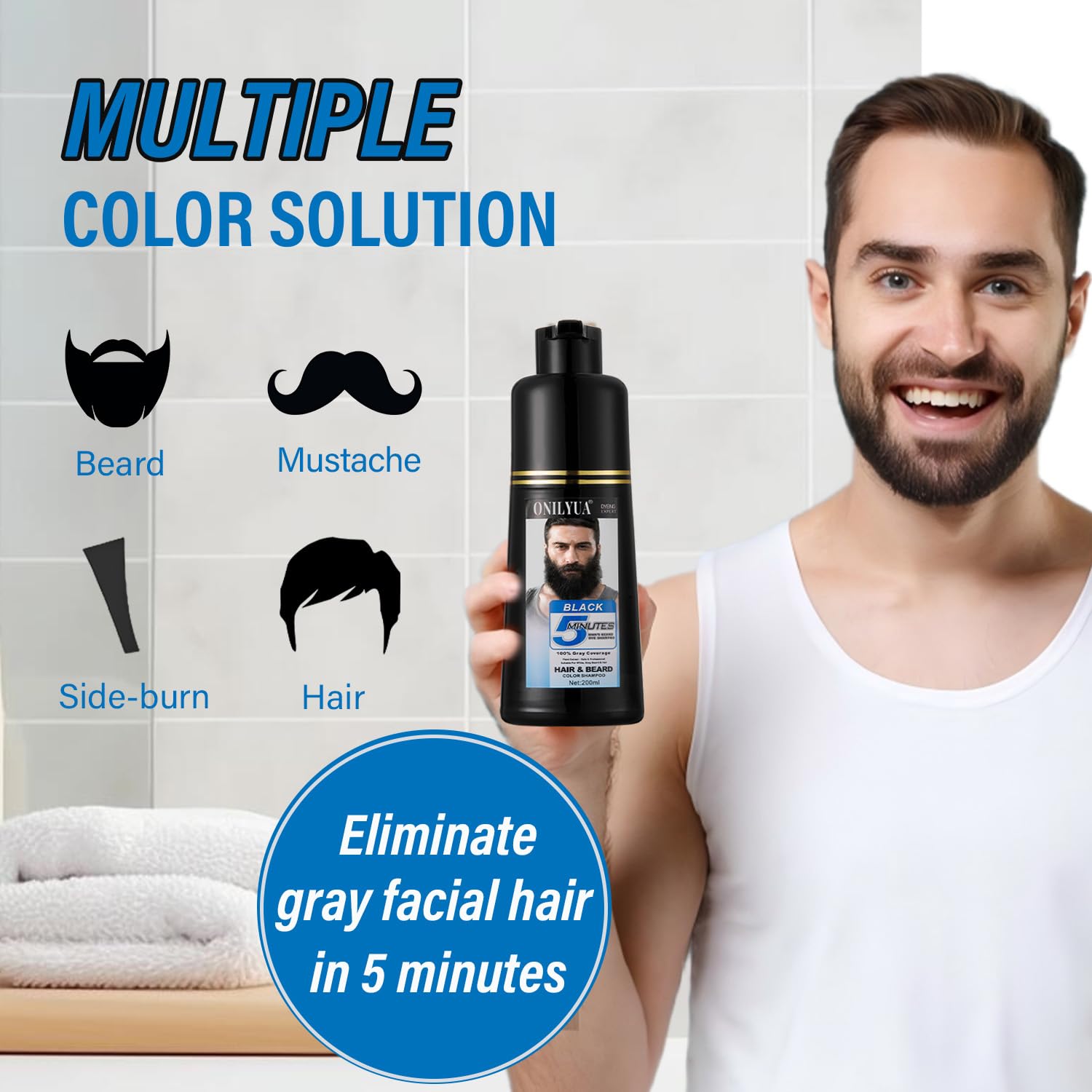 NCEPROHR beard color for mustache and beard with even shade.