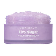 NCLA Beauty Hey Sugar body scrub jar ready for exfoliation and moisturization.