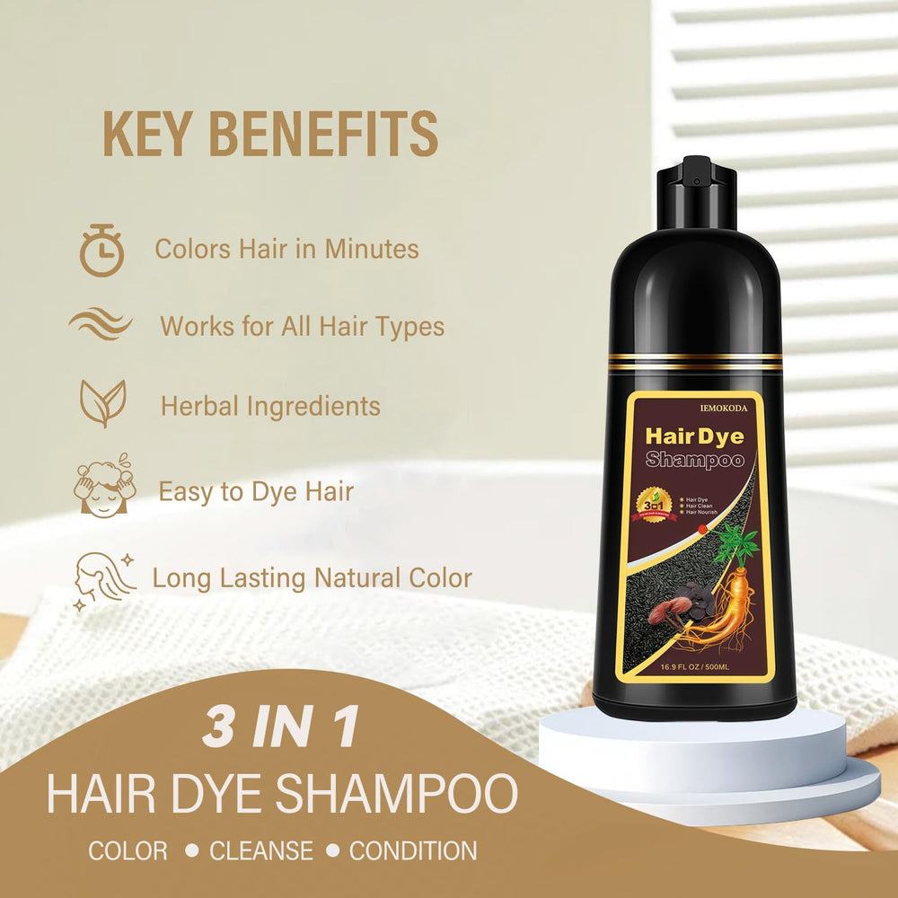NCEPROHR hair dye shampoo application with gloves demonstrates easy 3-in-1 use