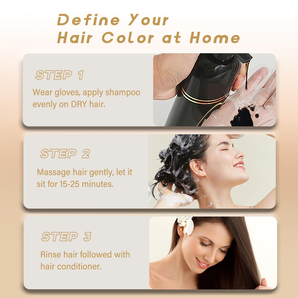 NCEPROHR silver gray hair dye shampoo demonstration showing safe surface coating and color lift
