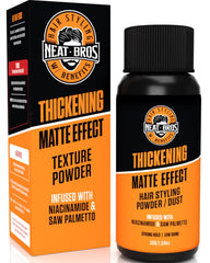 Neat Bros Hair Texture Powder jar demonstrates instant volume and natural texture.