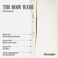 Nécessaire body lotion tube highlights hydrating formula for smooth skin.