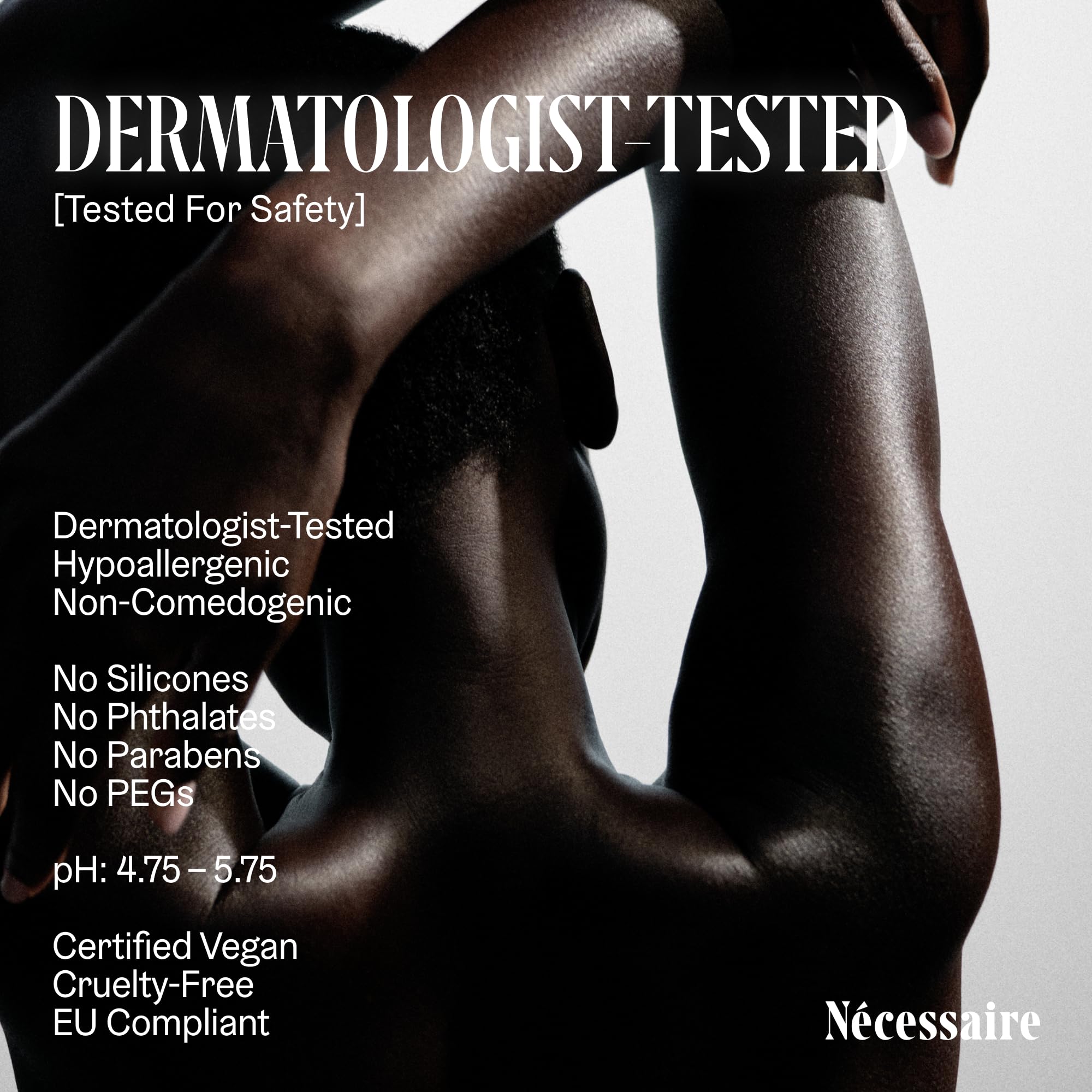 Nécessaire body lotion applying hands close-up demonstrates easy, non-greasy finish.