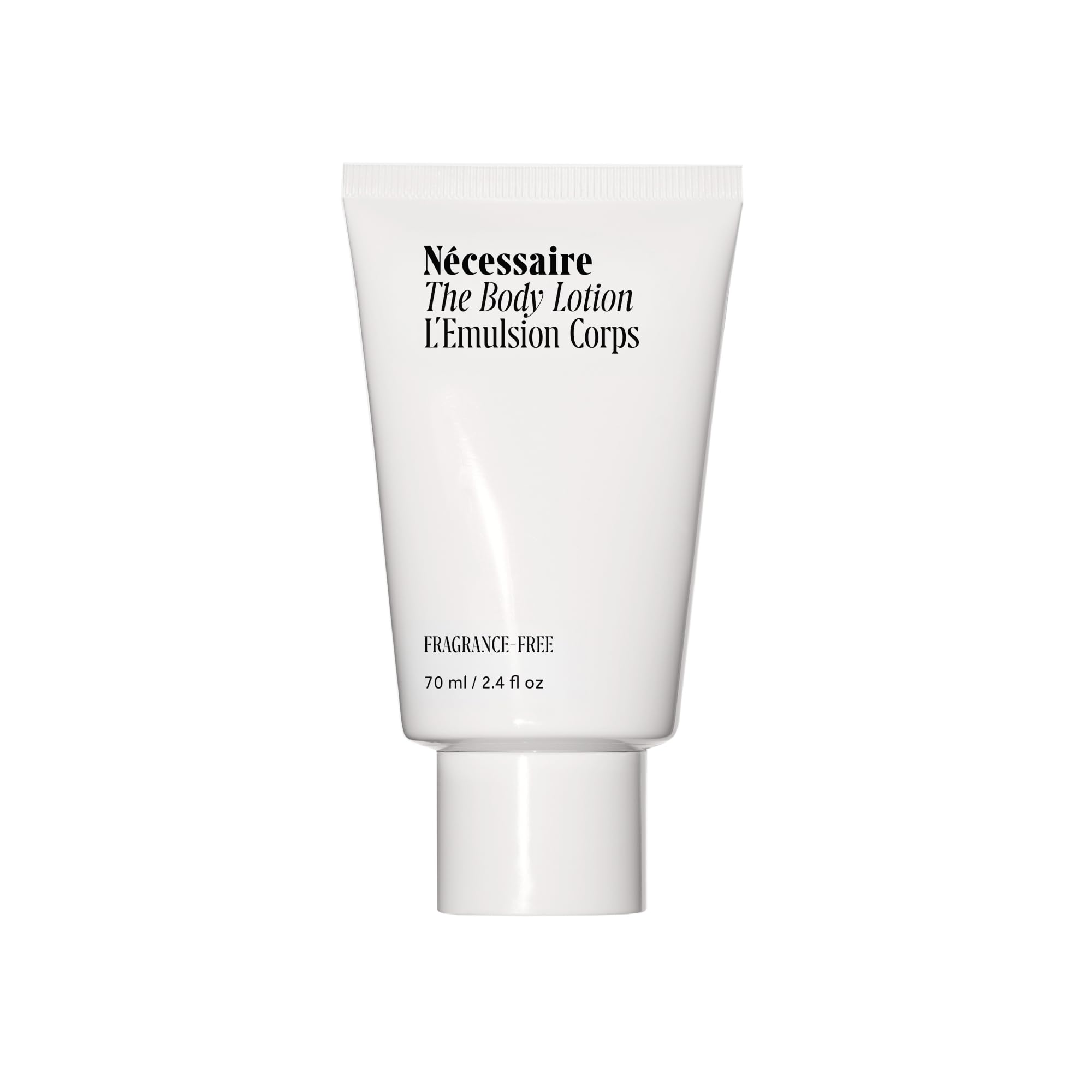 Nécessaire The Body Lotion bottle showing niacinamide for fast-absorbing hydration