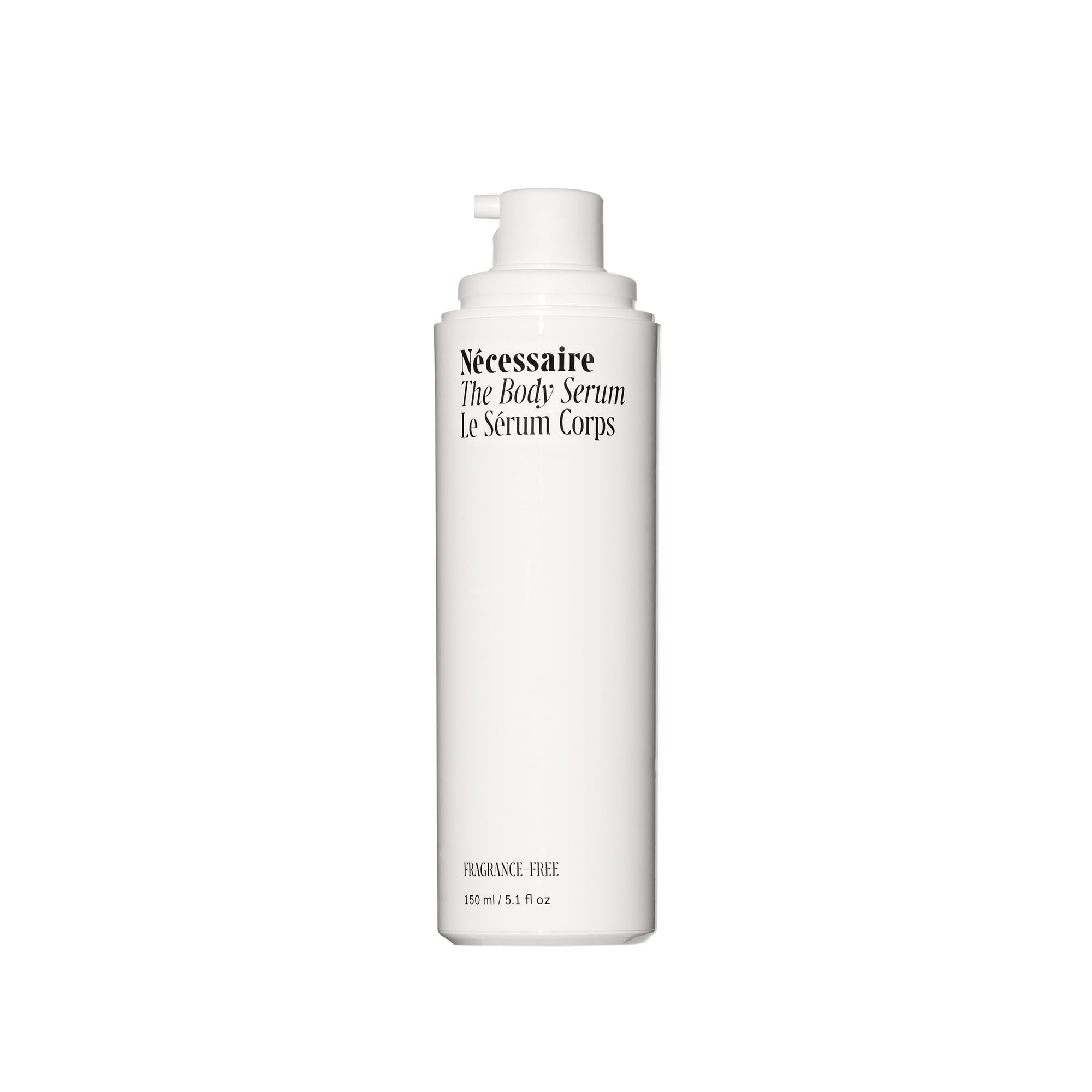 Nécessaire body serum fragrance-free bottle ready for daily use