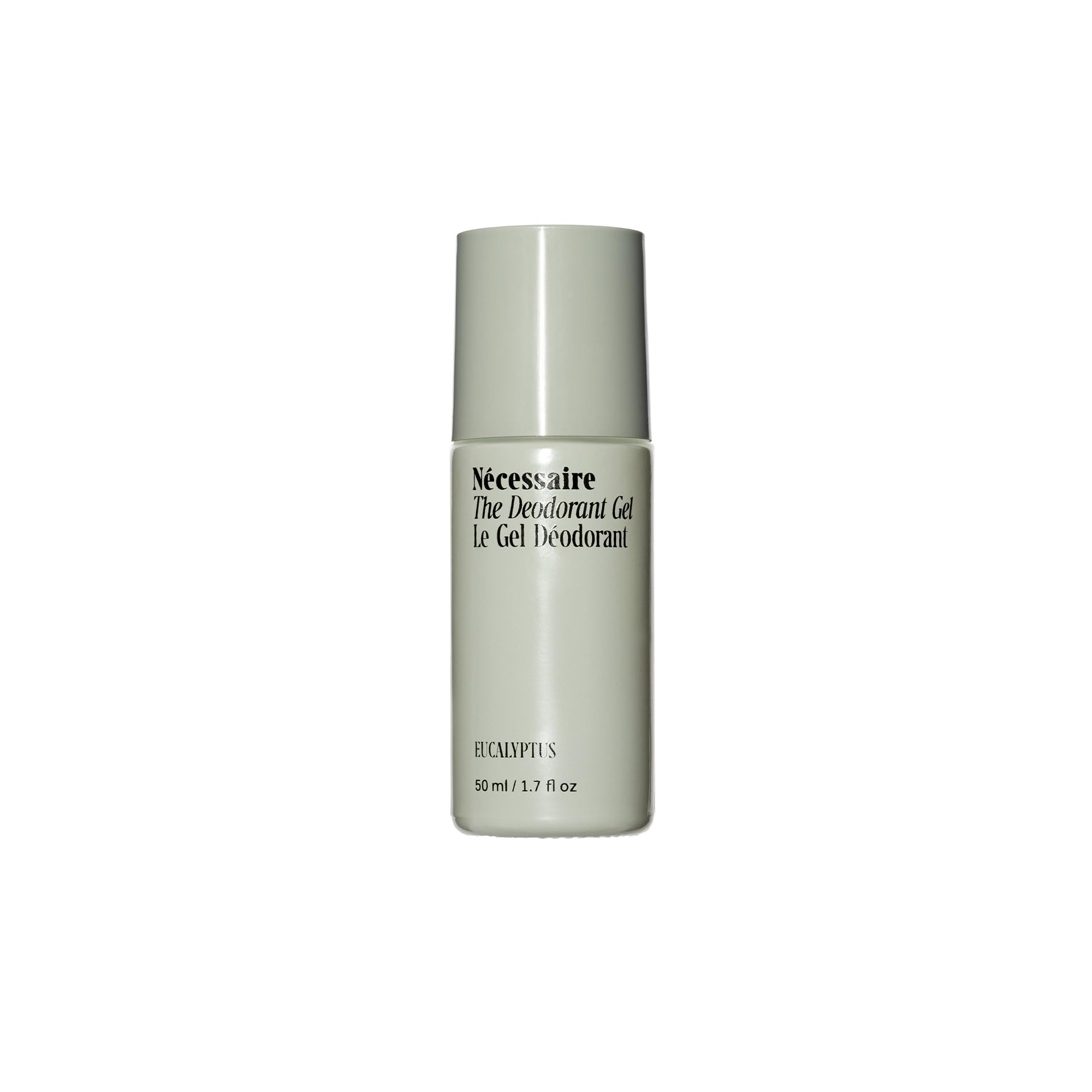 Nécessaire eucalyptus deodorant gel bottle for all-day freshness.