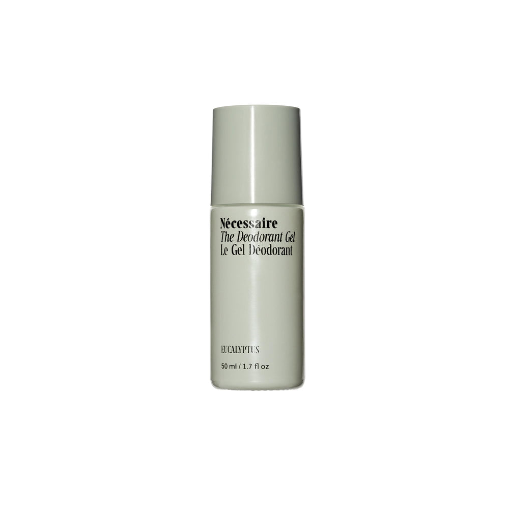 Nécessaire eucalyptus deodorant gel bottle for all-day freshness.