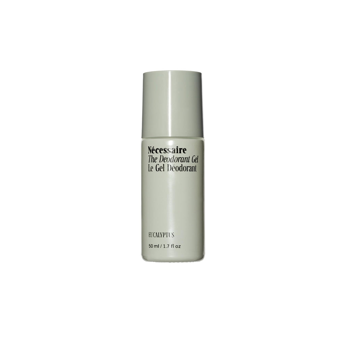 Nécessaire eucalyptus deodorant gel bottle for all-day freshness.