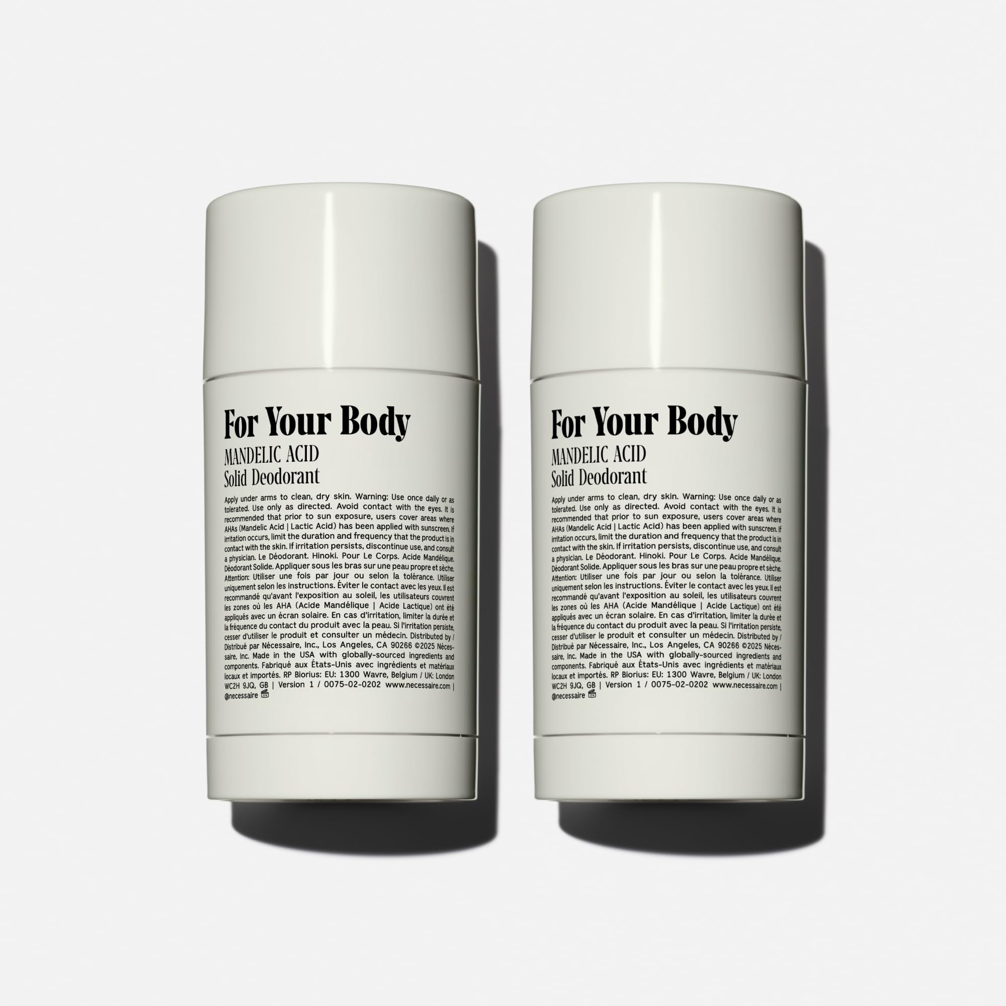 Nécessaire Hinoki deodorant being applied for a smooth glide and dry feel.