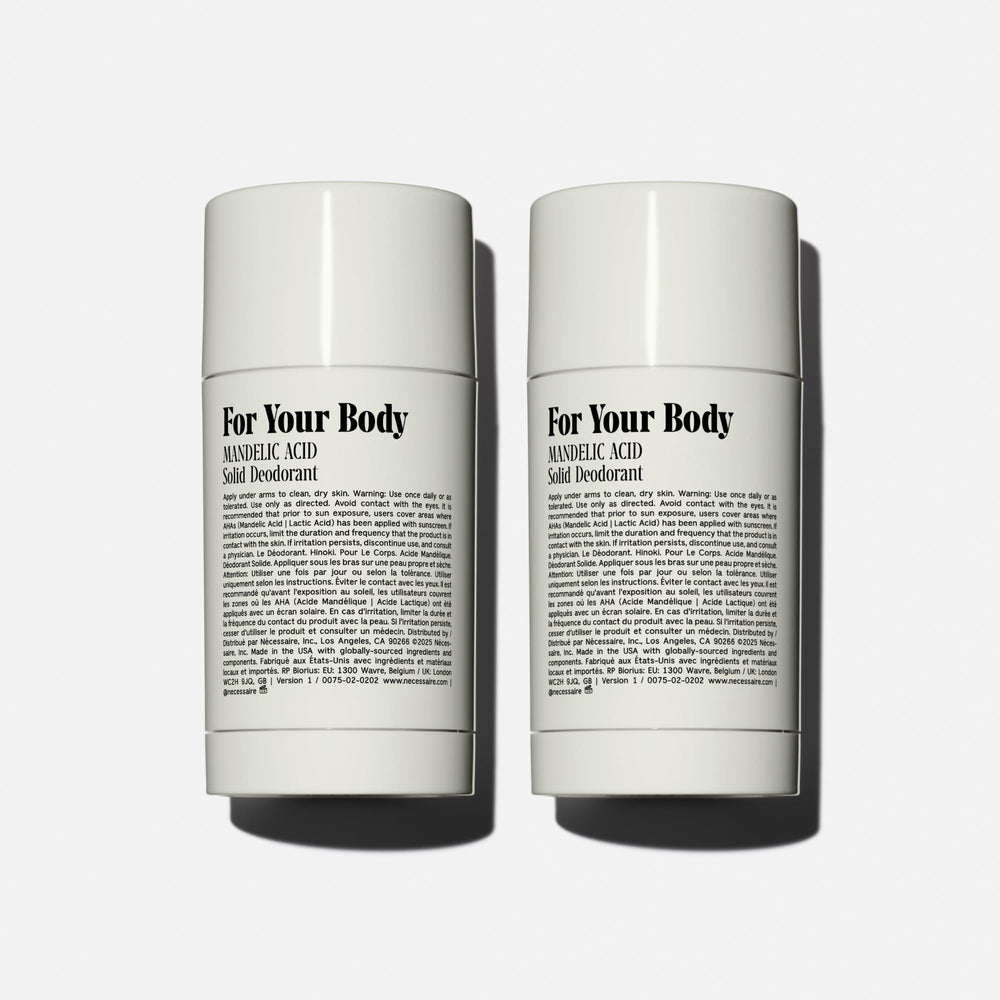 Nécessaire Hinoki deodorant being applied for a smooth glide and dry feel.
