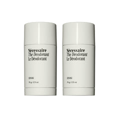 Nécessaire Hinoki deodorant bottle close-up showing aluminum-free protection for daily freshness.
