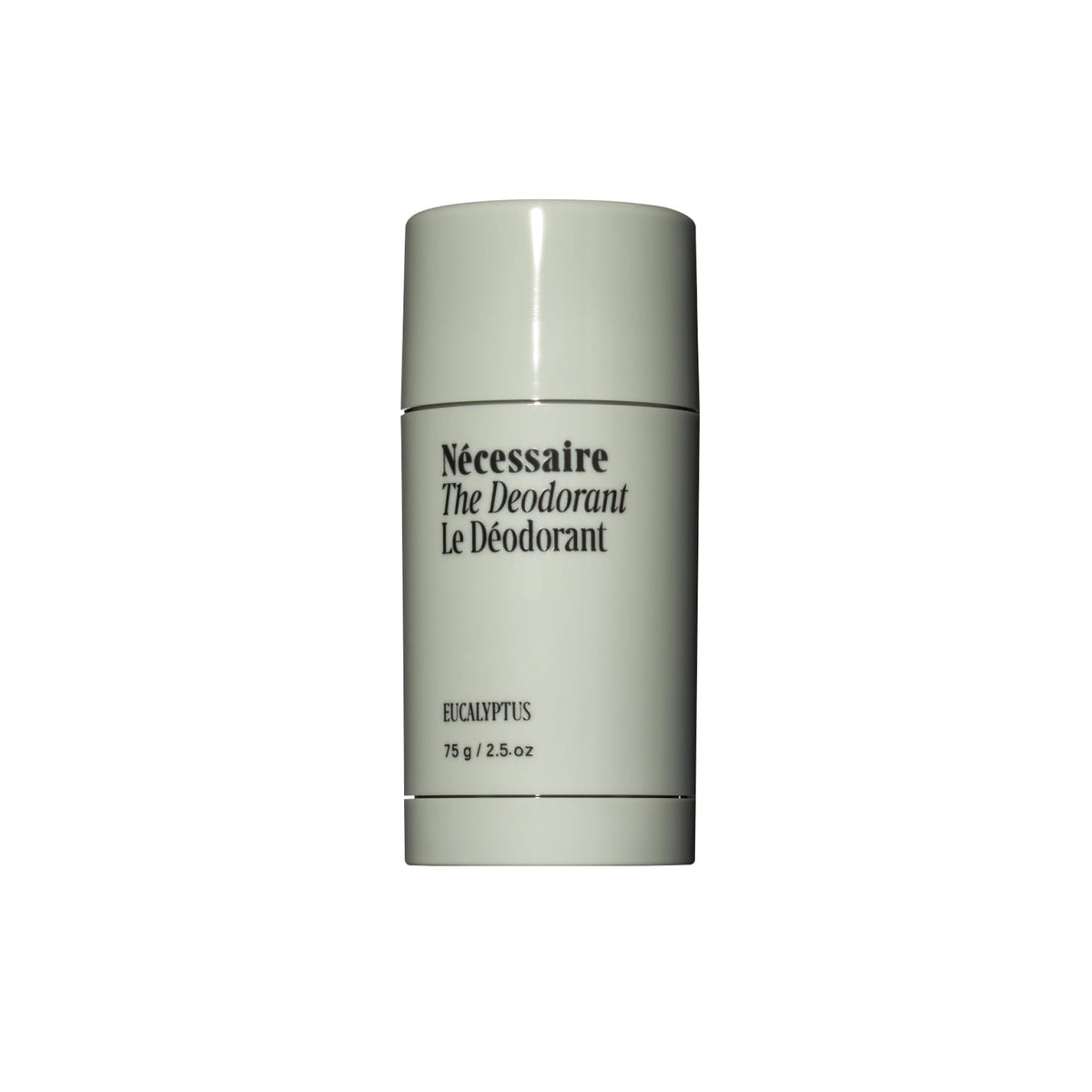 Nécessaire Eucalyptus deodorant bottle shows aluminum-free formula for all-day freshness.