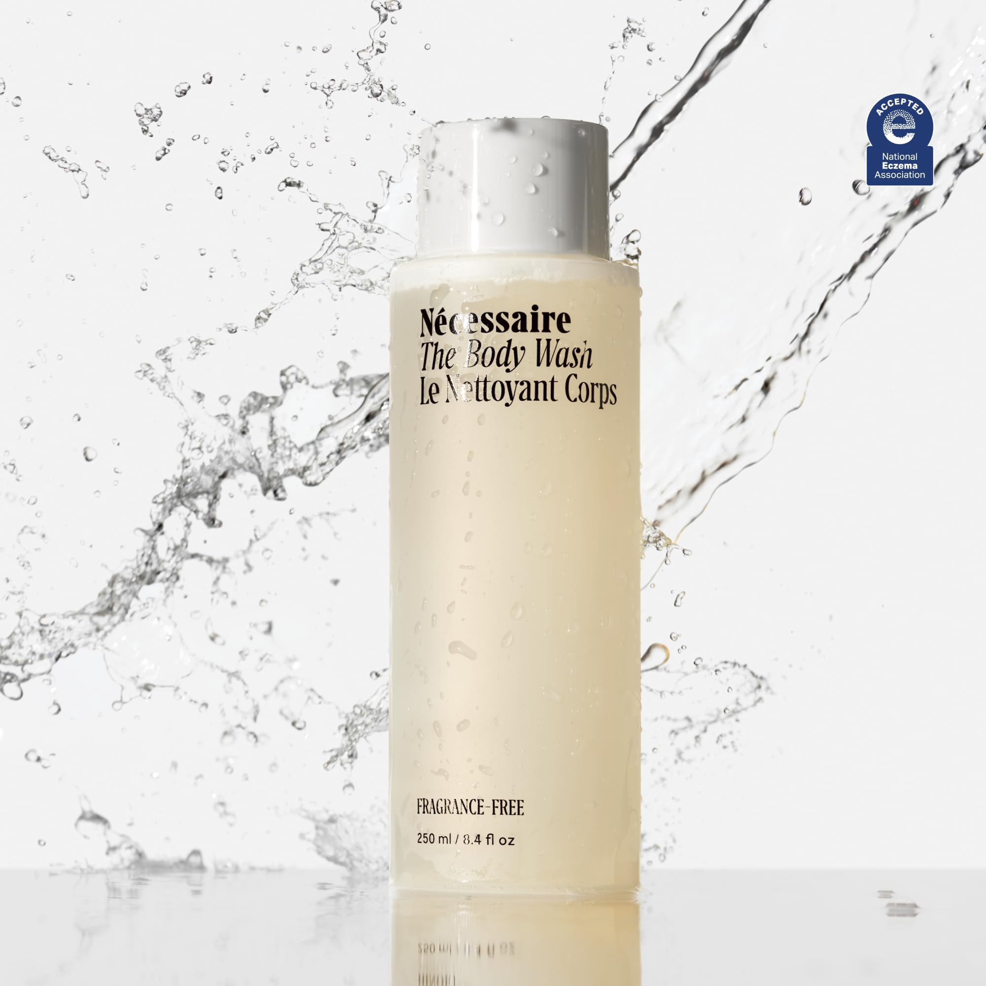 Foam lather from Nécessaire fragrance-free wash during a shower