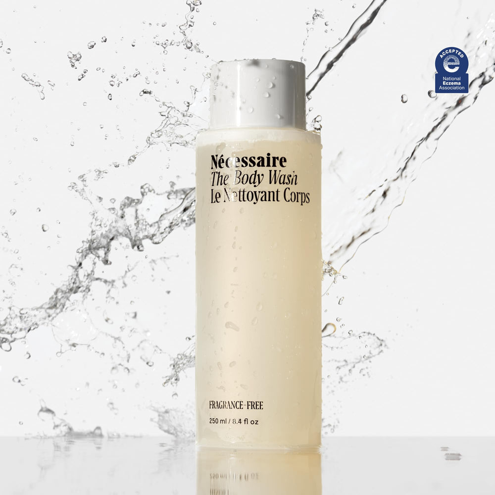 Foam lather from Nécessaire fragrance-free wash during a shower