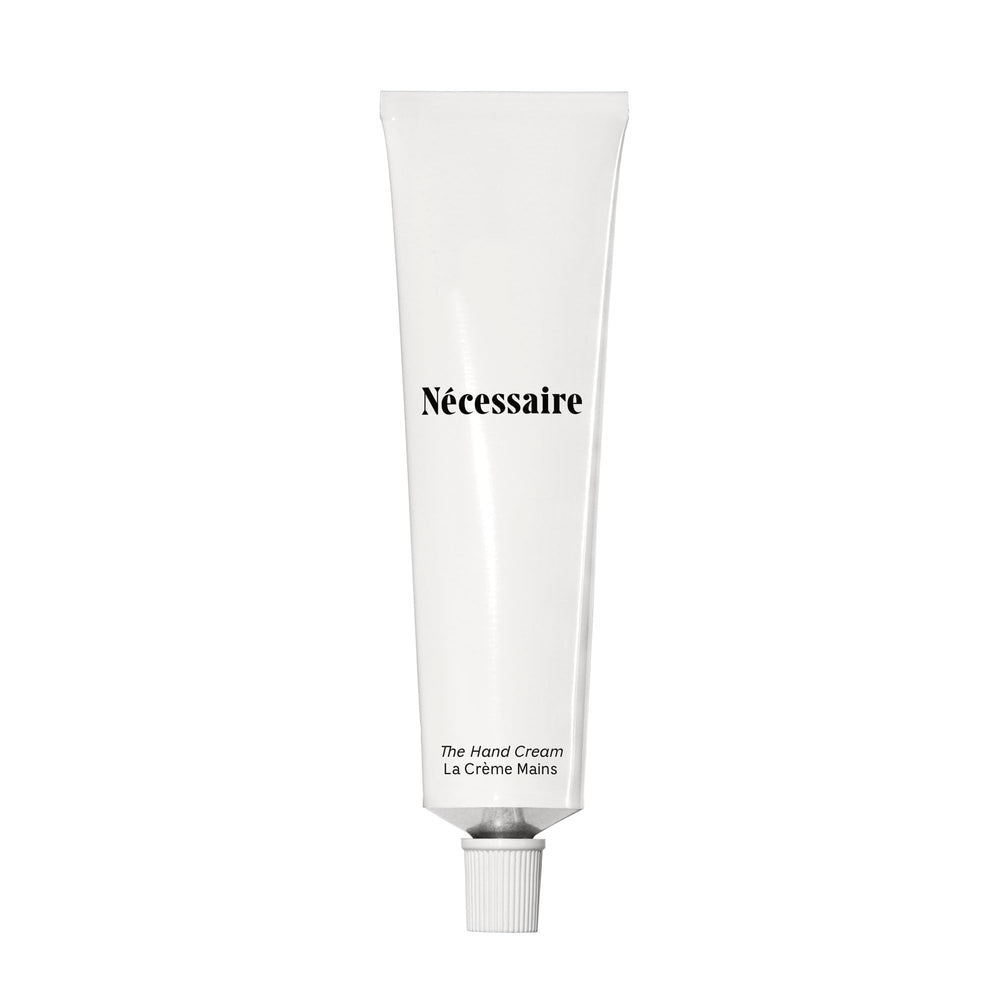 Nécessaire Hand Cream fragrance-free bottle shown for sensitive skin relief and non-greasy feel