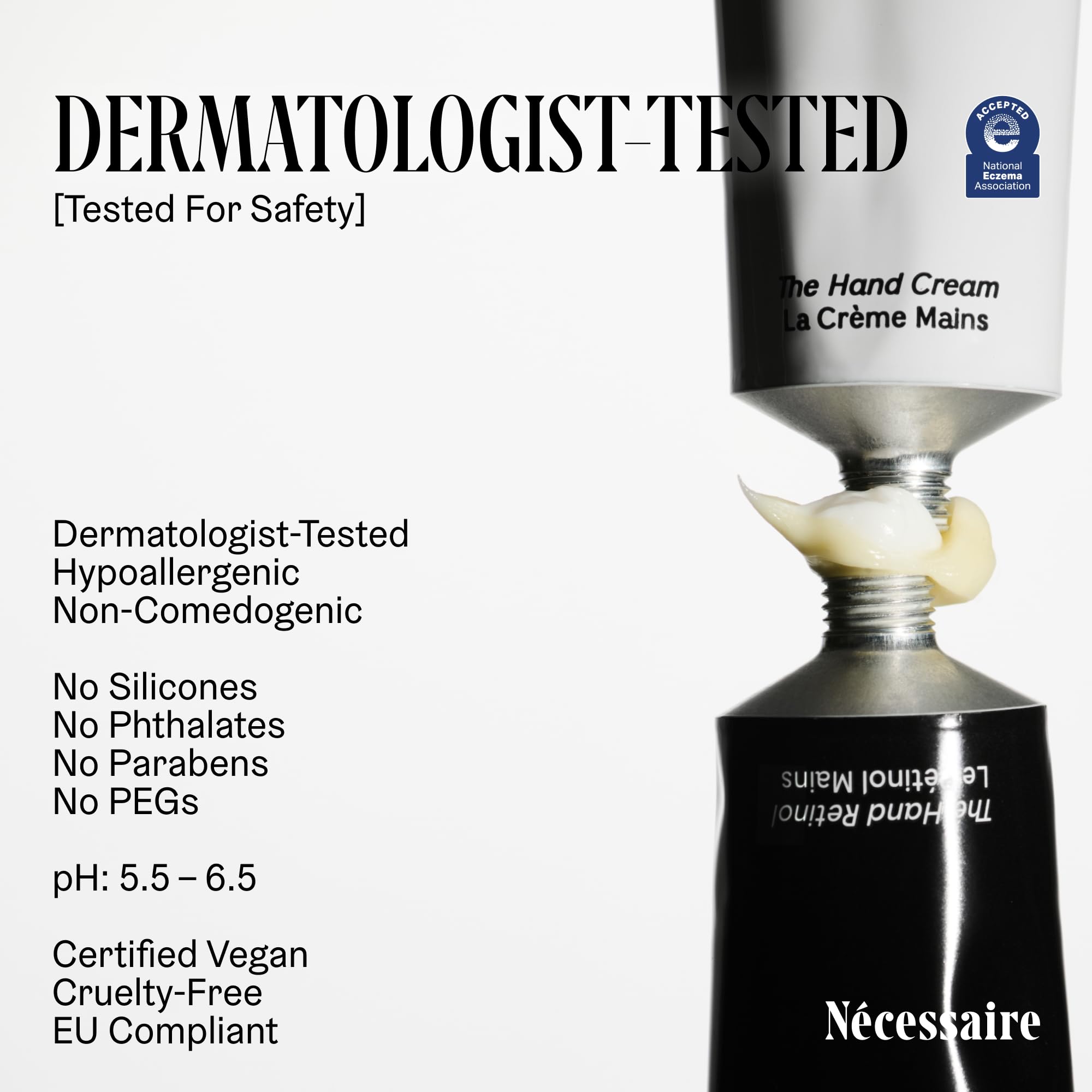 Nécessaire Hand Cream non-greasy finish on dry skin sample