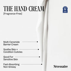 Nécessaire Hand Cream texture swatch showing fast-absorbing formula