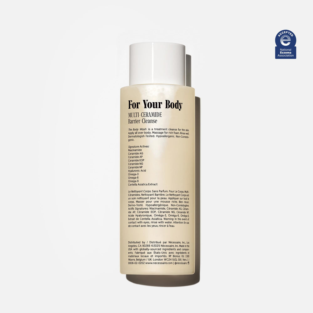 Nécessaire label closeup showing fragrance-free formulation