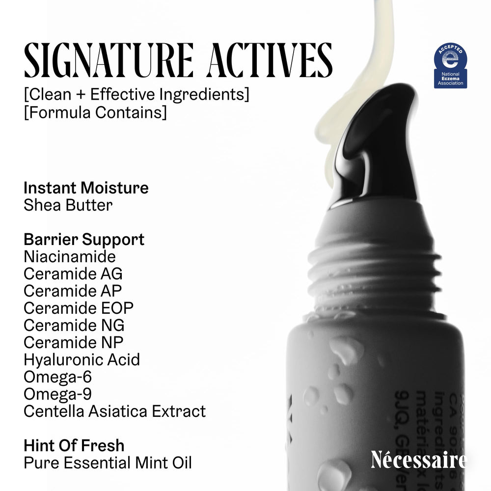 Nécessaire Lip Balm with ceramides supports the skin barrier every day.