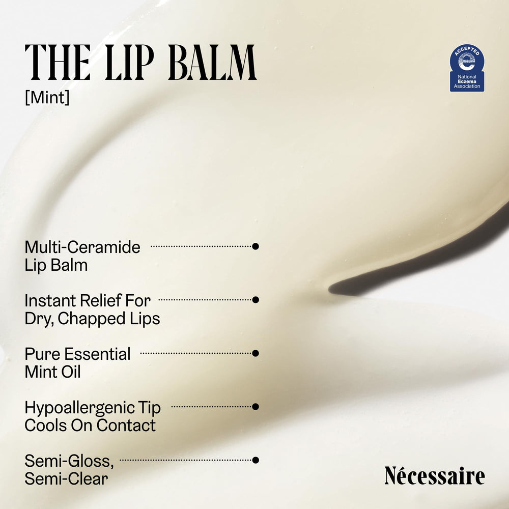Nécessaire Lip Balm with hyaluronic acid hydrates for smooth, comfortable lips.