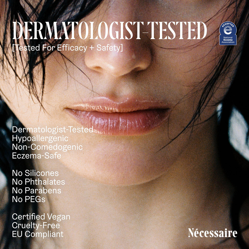 Nécessaire Lip Balm with shea butter delivers luxurious moisture and softness.