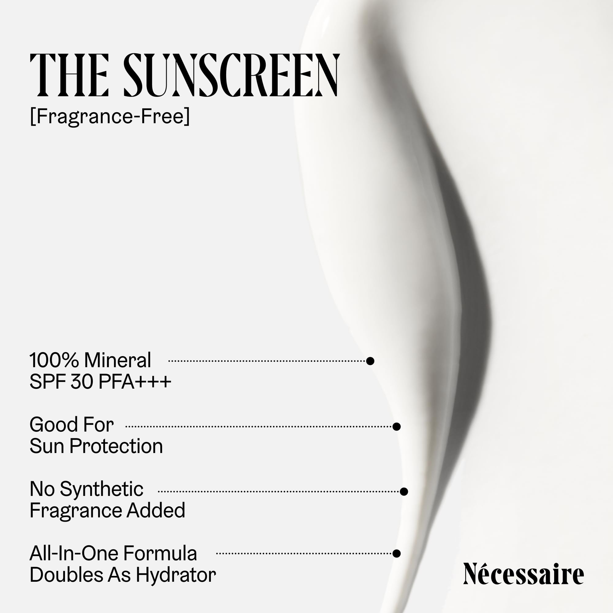 Nécessaire zinc oxide ingredient label highlights mineral protection