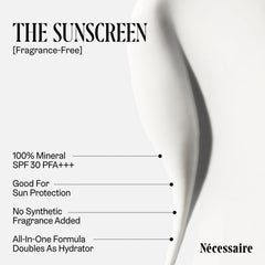 Nécessaire zinc oxide ingredient label highlights mineral protection